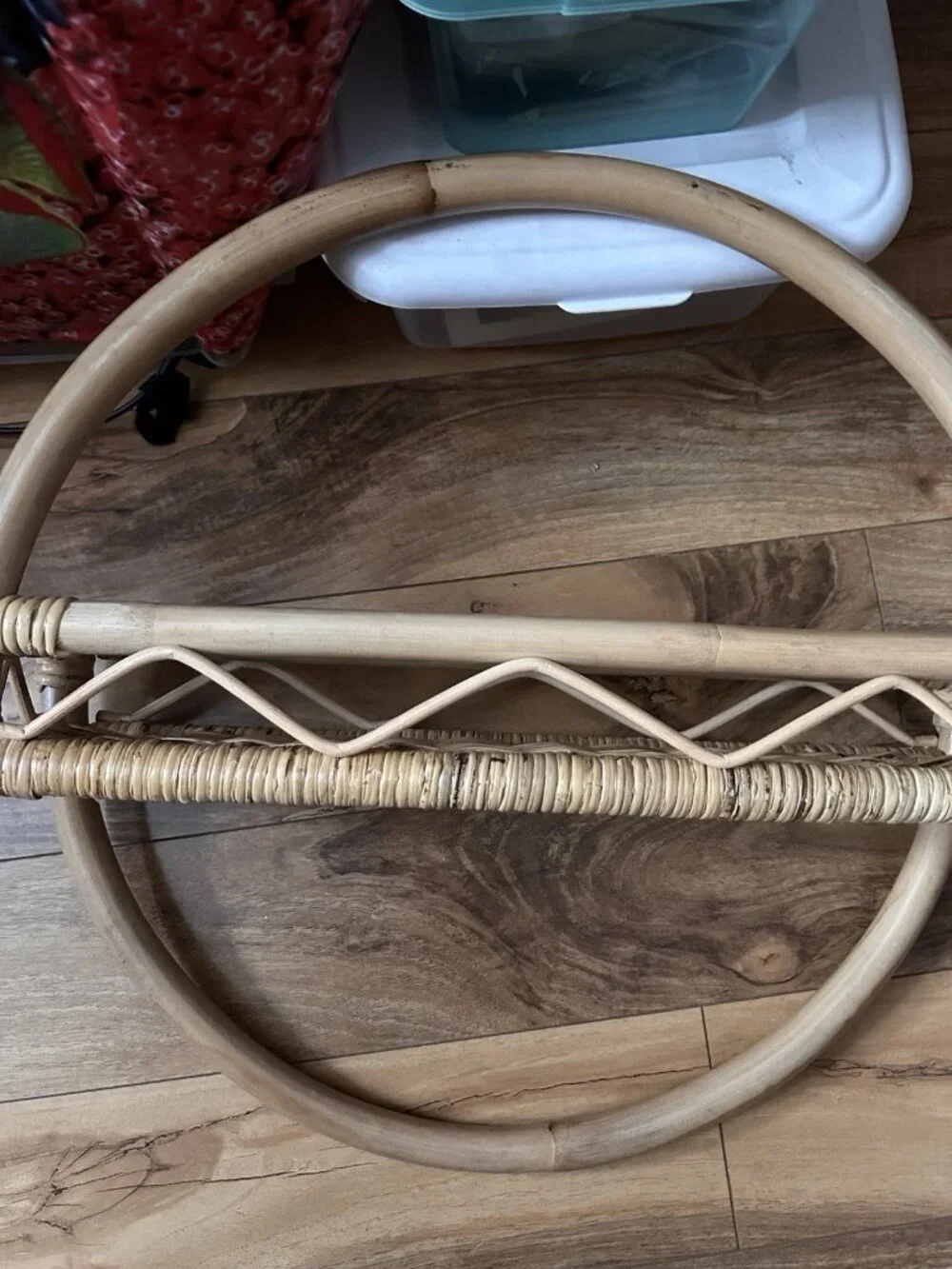 Vintage Round Rattan Wall Shelf 19